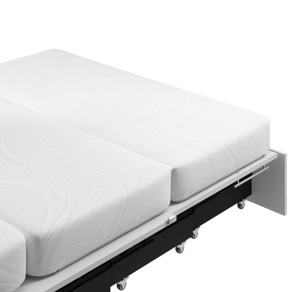 63W Queen Murphy Cabinet Bed with Pullout Drawer and Mattress