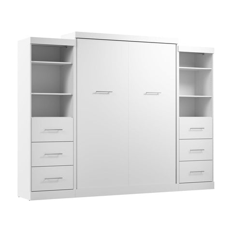Queen Murphy Bed and 2 Closet Organizers with Drawers (115W)