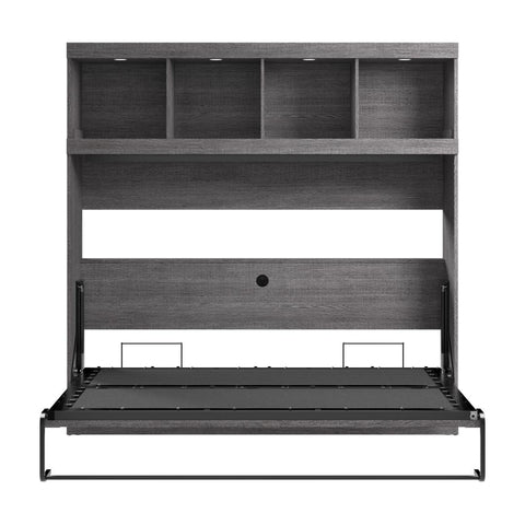 80W Full Horizontal Murphy Bed with Overhead Storage