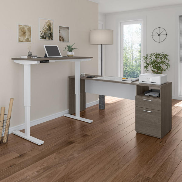 Bureau assis-debout électrique en L 72L