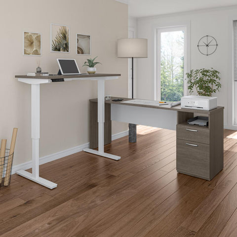 Bureau assis-debout électrique en L 72L