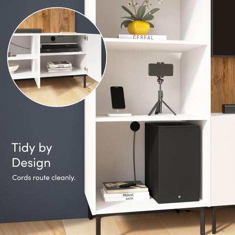 118W Modular Entertainment Center with TV Stand and Media Storage Towers