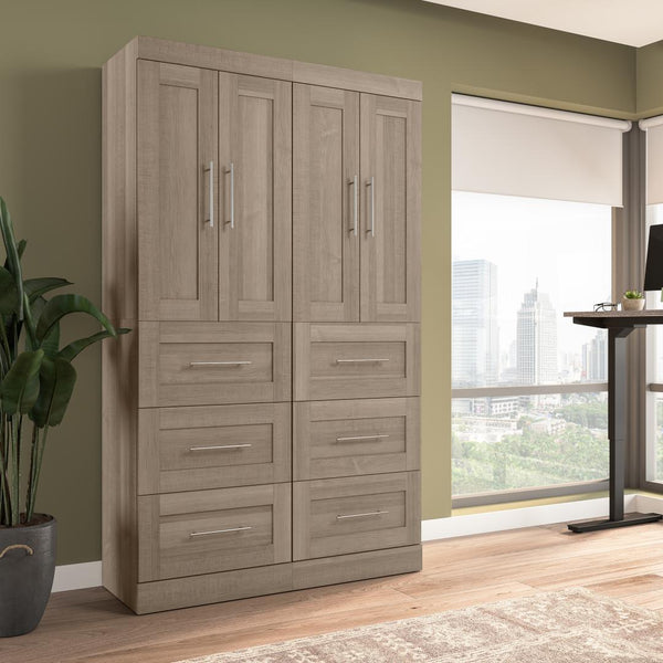 Contemporary Closet System with Doors & Drawers, 50W x 19D