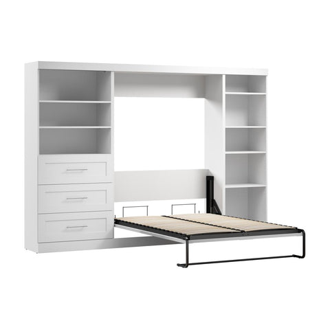 Full Murphy Bed with Shelving and Drawers (120W)