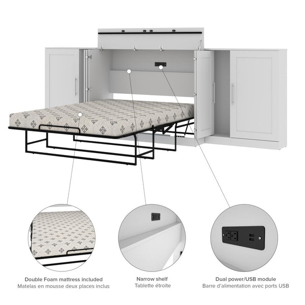 Full Cabinet Bed with Mattress and Storage Cabinets (133W)