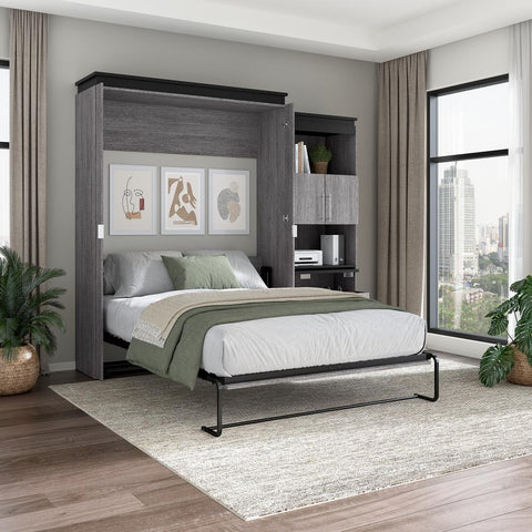 Grand lit escamotable avec armoire et bureau rétractable (97L)