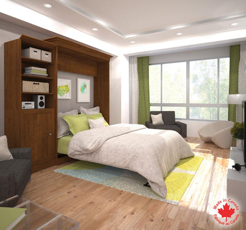 Grand lit escamotable et organisateur de garde-robe avec portes (92L)