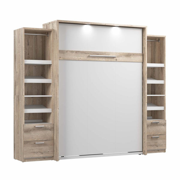 Grand lit escamotable et 2 organisateurs de garde-robe avec tiroirs (105L)