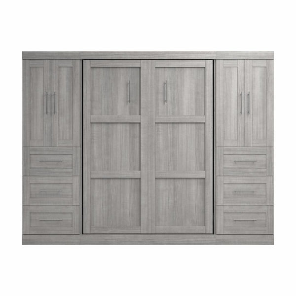 Lit escamotable double avec armoires-penderies (109L)