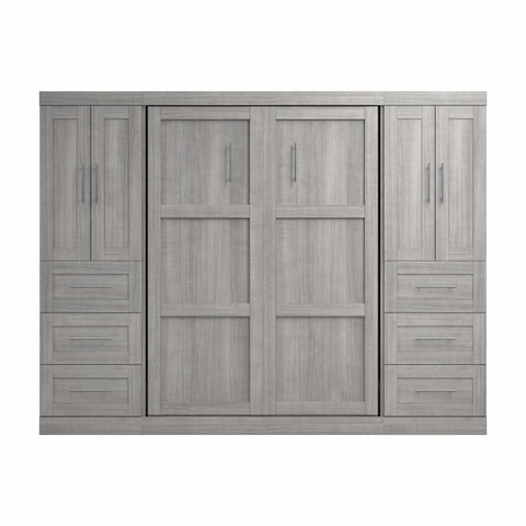 Lit escamotable double avec armoires-penderies (109L)