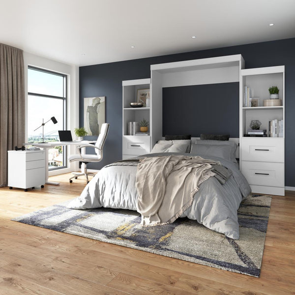 Queen Murphy Bed and Closet Organizers with Drawers (115W)