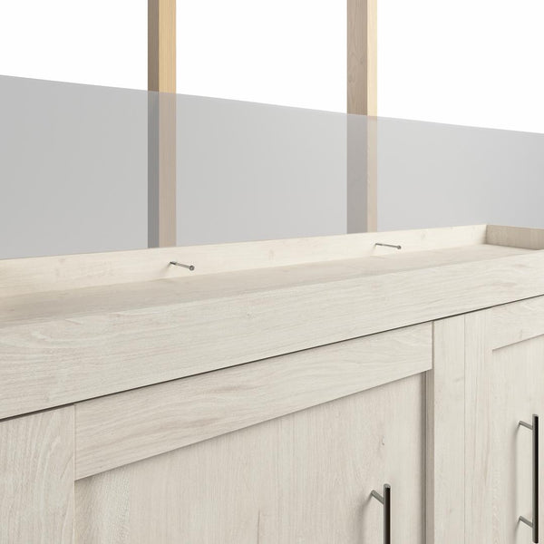 Lit escamotable double avec organisateur de garde-robe avec tiroirs (84L)