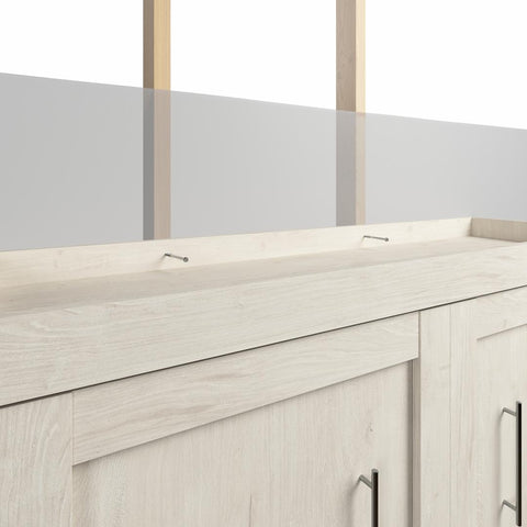 Lit escamotable double avec organisateur de garde-robe avec tiroirs (84L)