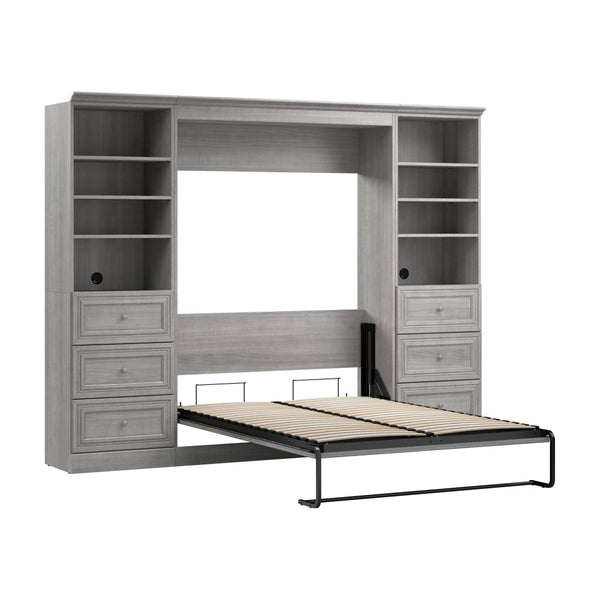 Lit escamotable double et 2 organisateurs de garde-robe avec tiroirs (109L)