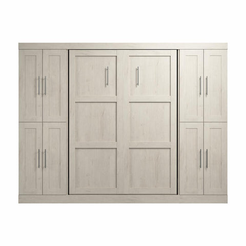 Lit escamotable double avec armoires (109L)