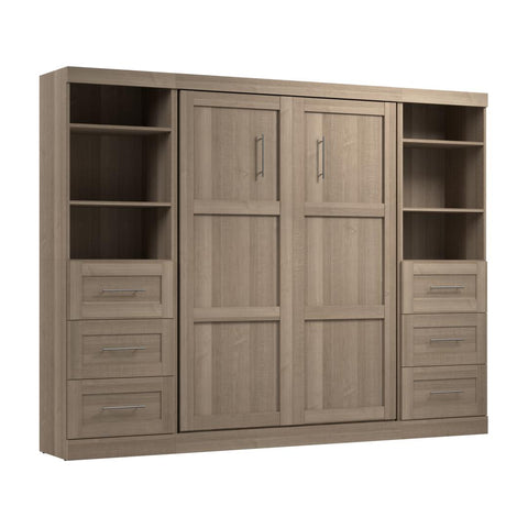 Full Murphy Bed and 2 Shelving Units with Drawers (109W)