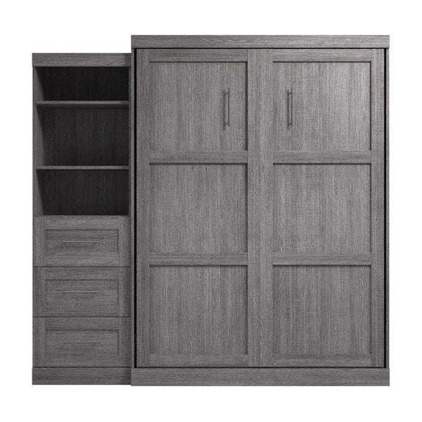 Grand lit escamotable et étagère avec tiroirs (90L)