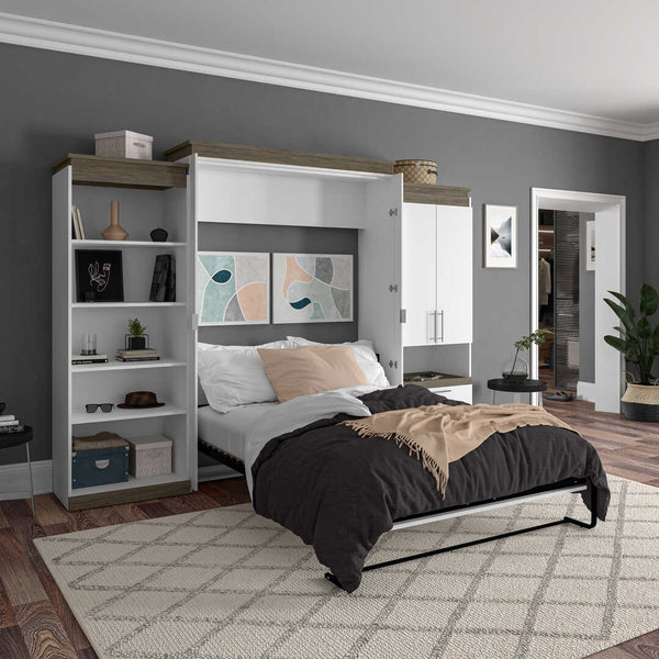 Grand lit escamotable (queen) avec rangement multifonctionnel (125L)