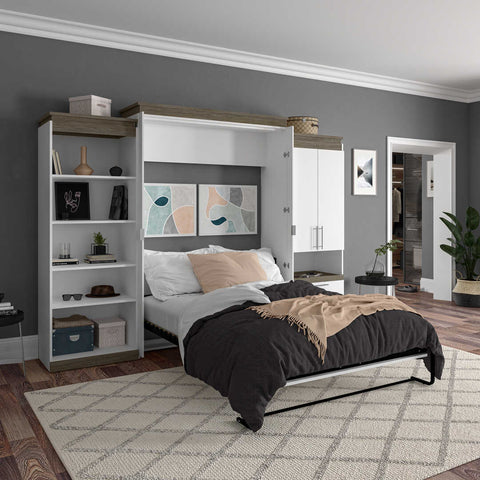 Grand lit escamotable (queen) avec rangement multifonctionnel (125L)
