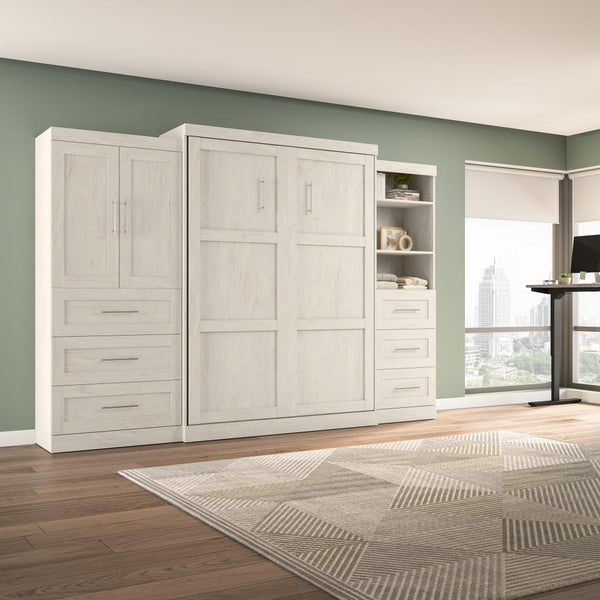 Queen Murphy Bed with Open and Concealed Storage (126W)