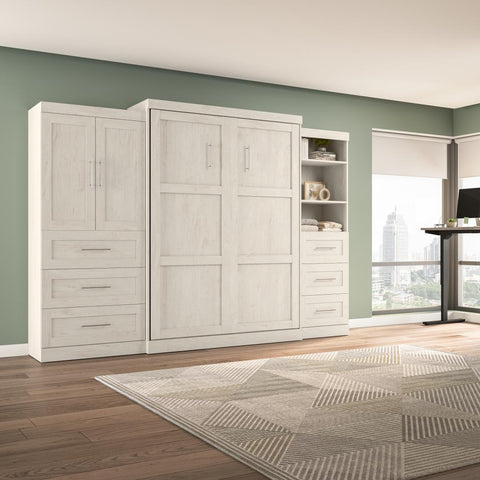 Queen Murphy Bed with Open and Concealed Storage (126W)