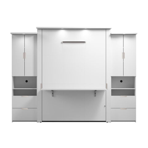 Grand lit escamotable avec bureau et 2 armoires (114L)