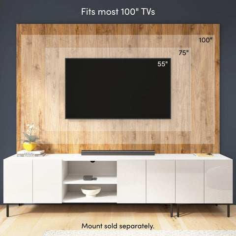 94W Modular Entertainment Center with TV Stand, Storage Cabinet, and Large Wall Panel