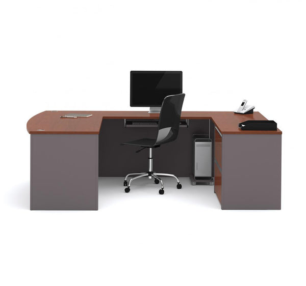 72W U-Shaped Executive Desk with Lateral File Cabinet