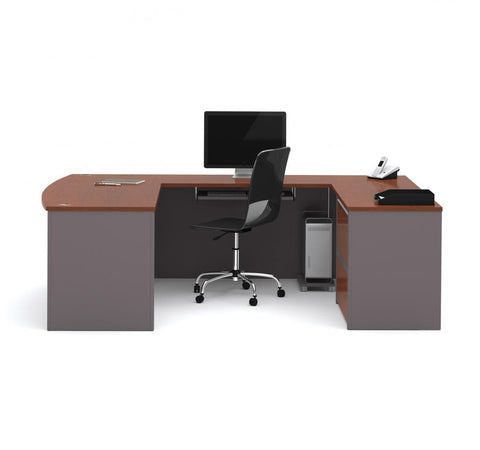72W U-Shaped Executive Desk with Lateral File Cabinet