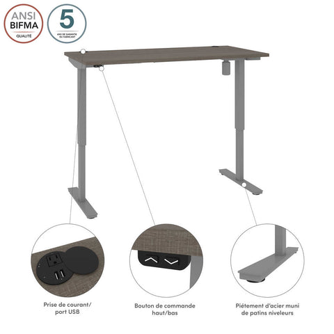 Bureau assis-debout 60L x 30P