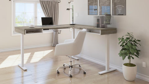 Bureau assis-debout en L 72L