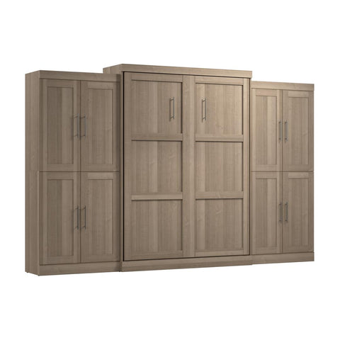 Queen Murphy Bed with Storage Cabinets (136W)