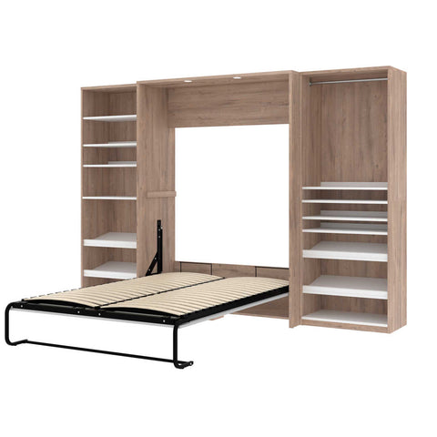 Lit escamotable double avec 2 organisateurs de garde-robe (119L)