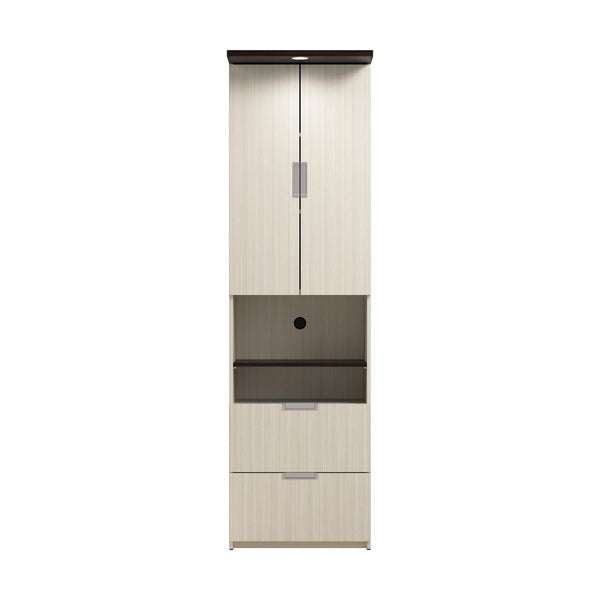 24W Tall Storage Cabinet with Doors and Drawers