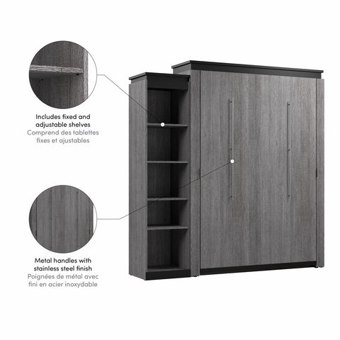 Grand lit escamotable avec étagère (87L)