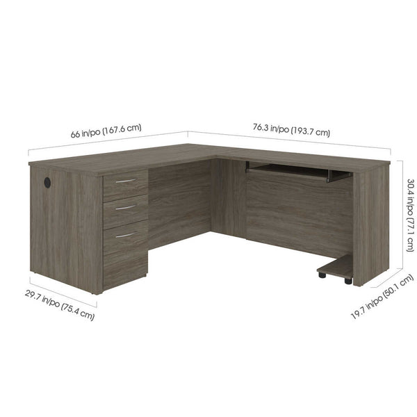 Bureau en L avec caisson