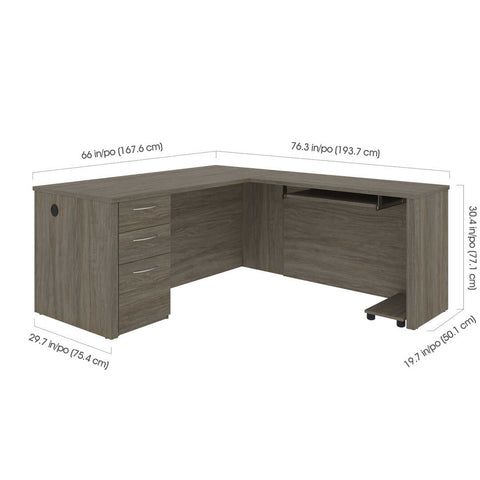 Bureau en L avec caisson