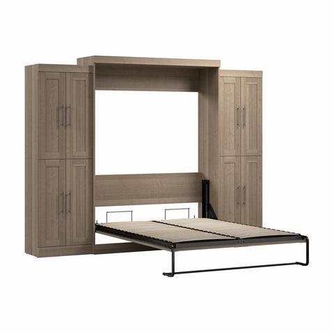 Queen Murphy Bed with Storage Cabinets (115W)