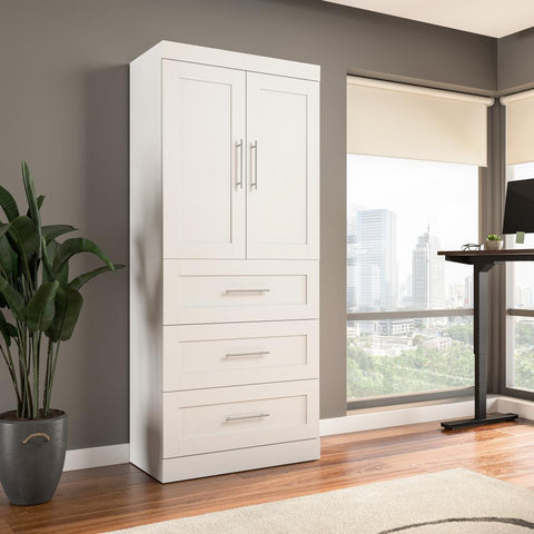 Contemporary Closet System with Drawers, 36W x 19D