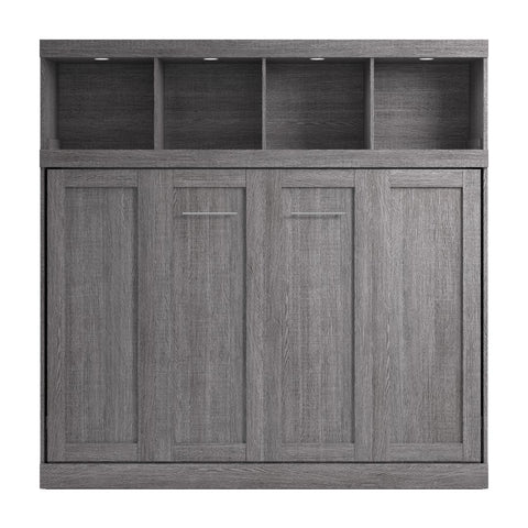 80W Full Horizontal Murphy Bed with Overhead Storage