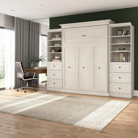 Grand lit escamotable et 2 organisateurs de garde-robe avec tiroirs (115L)