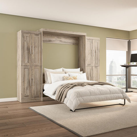 Grand lit escamotable avec armoires (115L)