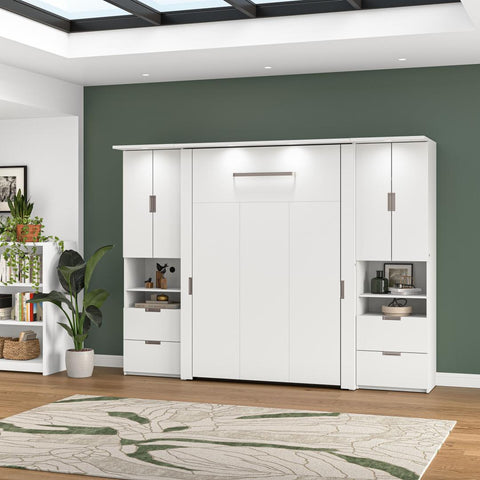 Lit escamotable double avec 2 armoires (107L)