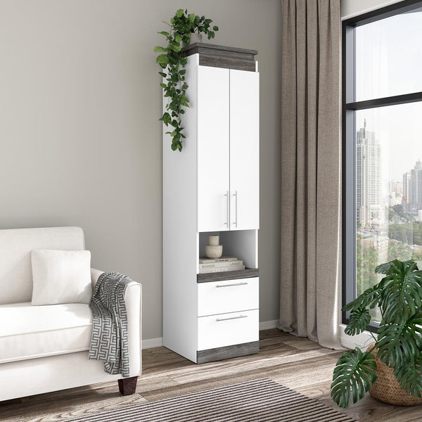 Armoire étroite 20L avec portes, tiroirs et tablette coulissante