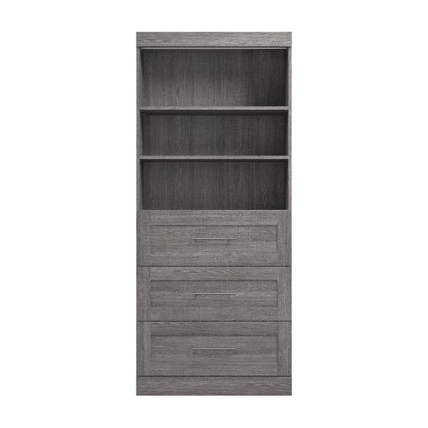 Contemporary Closet System with Drawers, 36W x 19D