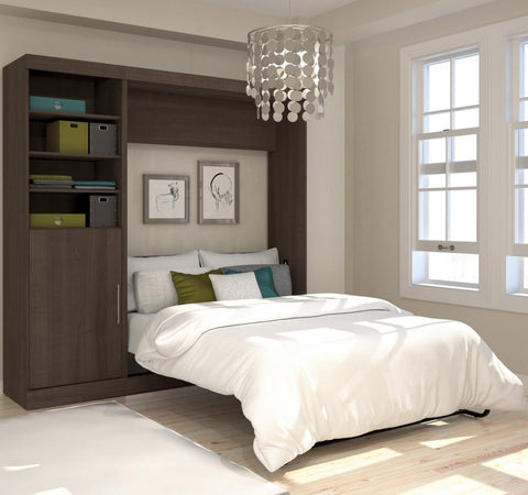 Full Murphy Bed and Closet Organizer with Doors (84W)