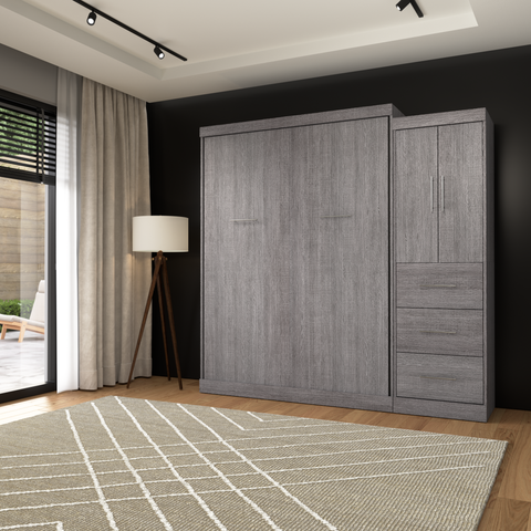Grand lit escamotable avec armoire-penderie (90L)