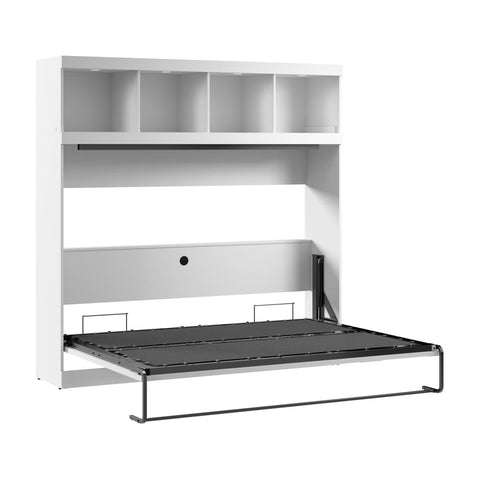 85W Queen Horizontal Murphy Bed with Overhead Storage