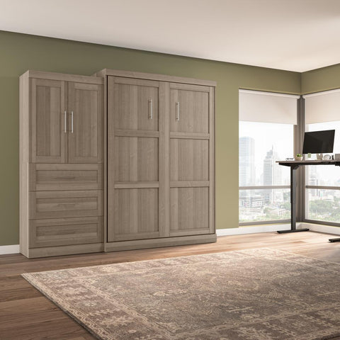 Grand lit escamotable et armoire avec tiroirs (101L)