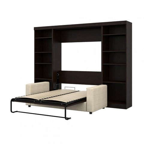 Full Murphy Bed with Sofa and Shelving Units (109W)